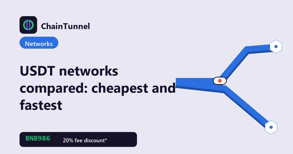 Five USDT networks compared: TRC20 on Tron, ERC20 on Ethereum, BEP20 on BSC, Solana, and Arbitrum on cost, speed, and safety